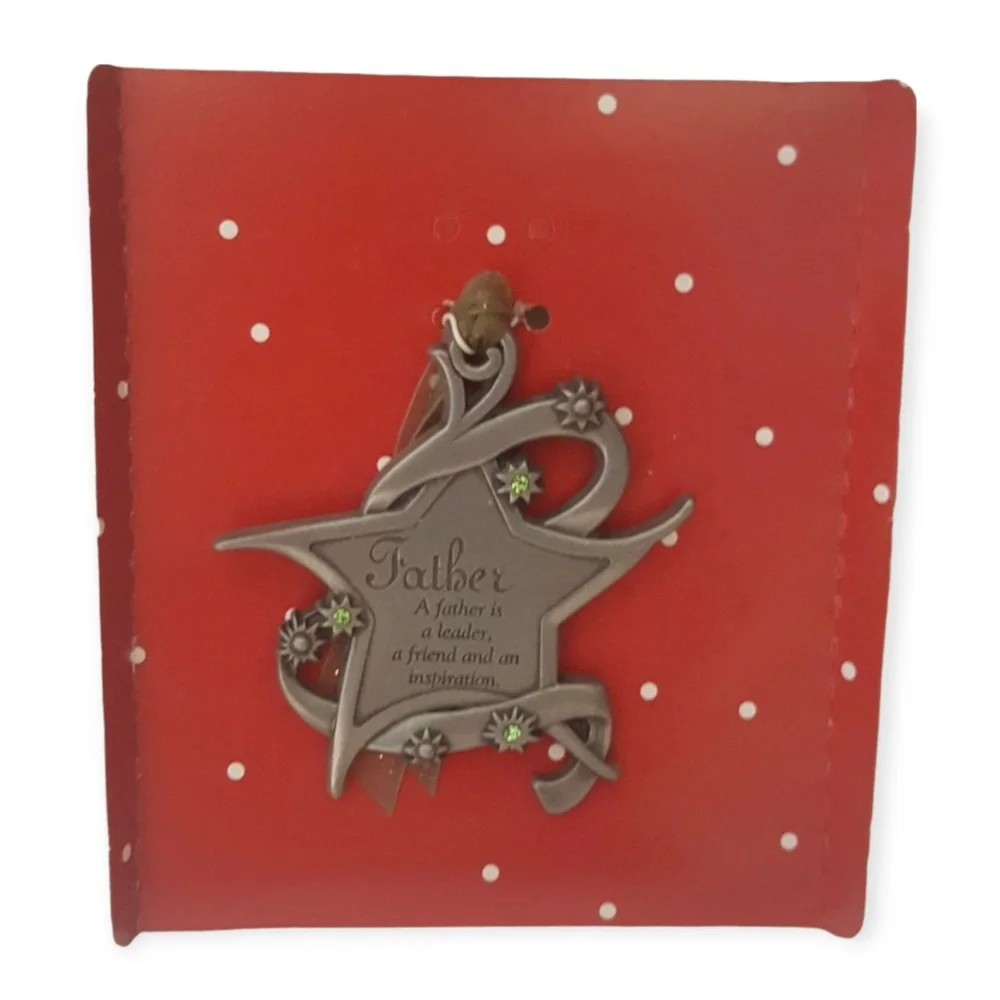 Holiday Time Father Christmas Pewter Ornament Swarovski Gloria Duchin 2008